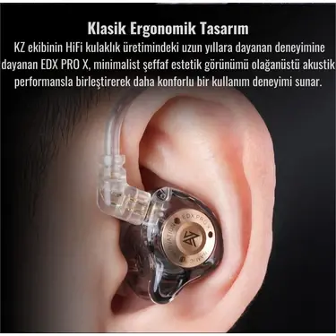 Kz Edx Pro x Dinamik Sürücü Hifi Iem Kablolu Kulak Içi Kulaklık - Mikrofonlu