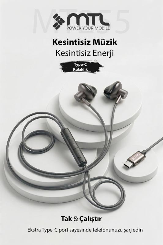 MTL Type-C Mıknatıslı Stereo Kulaklık Şarj Girişli Tak Çalıştır Oyuncu - Yüksek Ses Kalitesi MT255