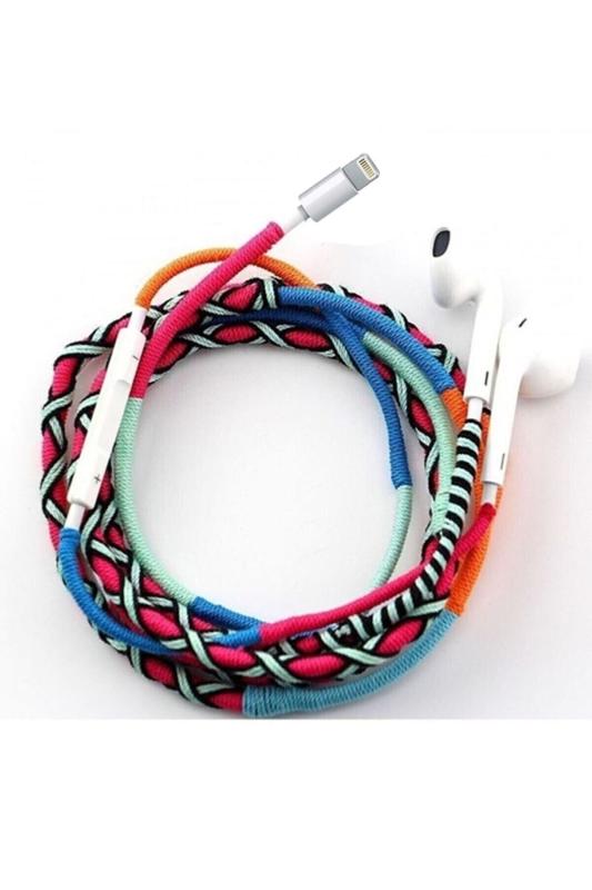 rangmobil Örgülü Kulaklık iphone 7/8/7p/8p//xr/xsmax/11/12/13/se/ Uyumlu Bluetoot Eşleşmeyle Çalışır
