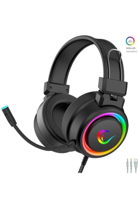 Rampage SN-R10 Alquist Mikrofonlu RGB Oyuncu Kulaklığı Siyah