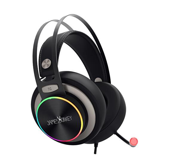 James Donkey 712 RGB Işıklı 7.1 Surround Oyuncu Kulaklığı Siyah