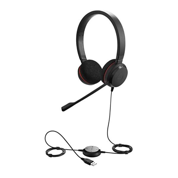 Jabra Evolve 20 Duo USB NC Mikrofonlu Kulak Üstü Kulaklık Siyah