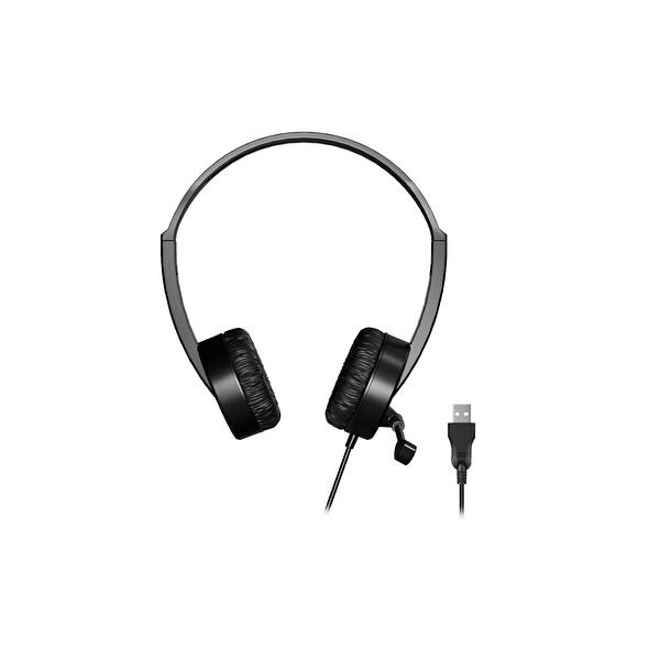 Lecoo HT106 USB Kablolu Mikrofonlu Kulak Üstü Kulaklık Siyah Siyah