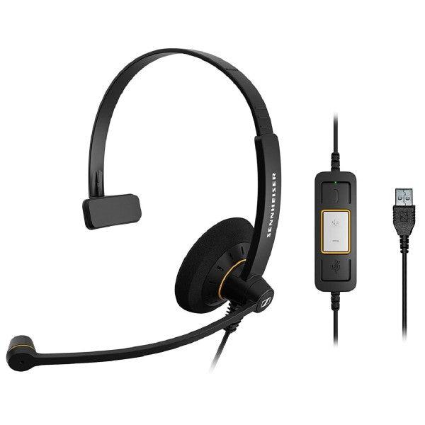 EPOS Sennheiser SC30 USB ML Mono Kulak Üstü Ofis Kulaklığı Siyah