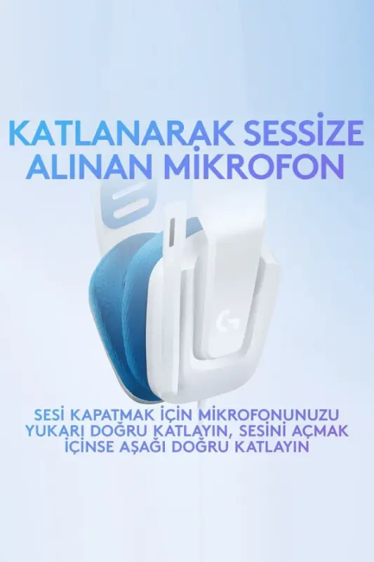 Logitech G335 Kablolu Kulak Üstü Oyuncu Kulaklığı Beyaz