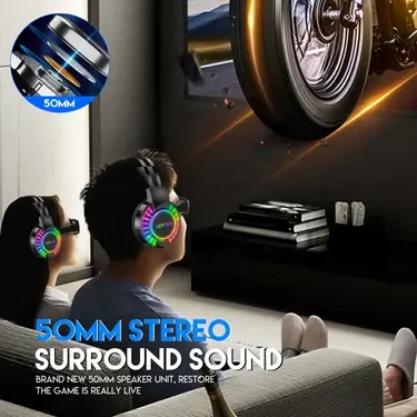 Lay-F Tech H60 Stereo RGB Oyuncu Kulaklığı Siyah
