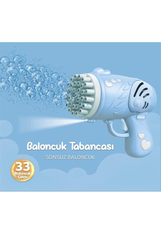 Mofy Baby 33 Kanal Işıklı Pilli Baloncuk Makinesi Köpük Tabancası Bubble Gun