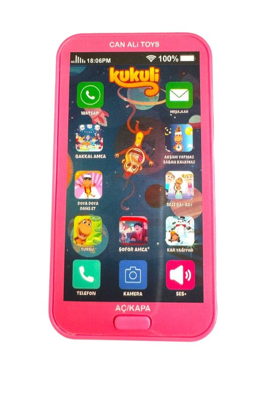 Trust Store Kukuli Eğlenceli Sesli Işıklı Müzikli Oyuncak Telefon Pembe Renkli Çocuk
