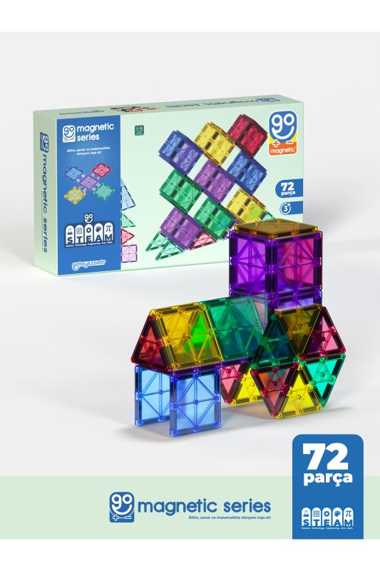 Go Toys Go Magnetic Series 72 Parça Manyetik Yapı Blokları Original - Mıknatıslı Manyetik Bloklar