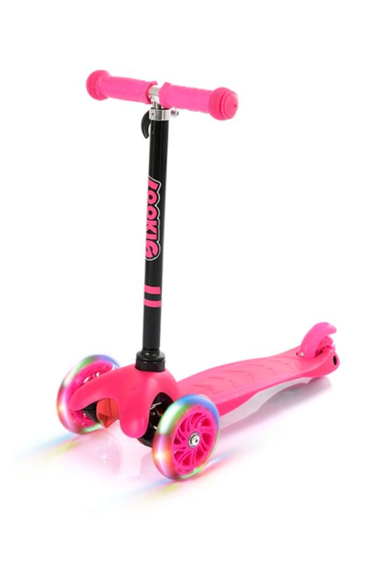 Rookie Işıklı Pembe 3 Tekerlekli Çocuk Scooter
