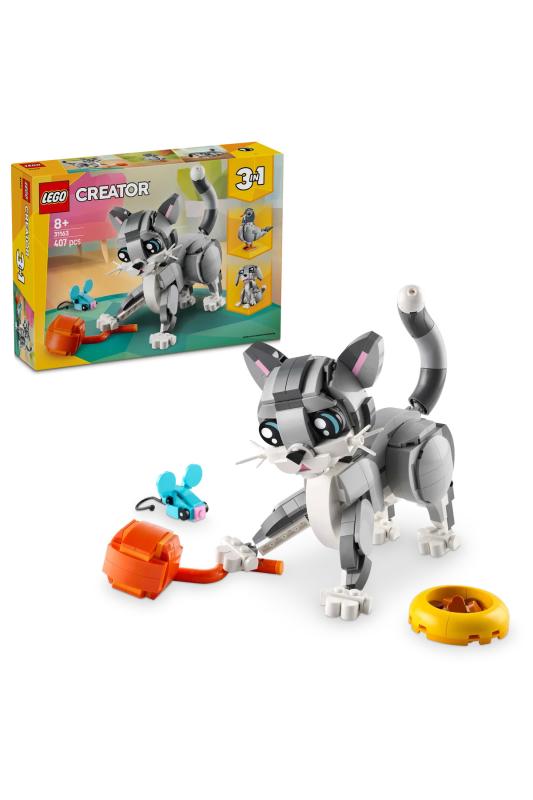 LEGO® Creator 3’ü 1 Arada Oyunbaz Kedi 31163 - 8 Yaş ve Üzeri Çocuklar için Yaratıcı Oyuncak Yapım Seti (407 Parça)
