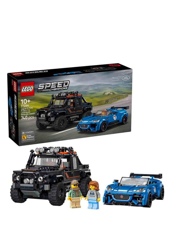 LEGO® Speed Champions Jaguar Project 7 ve Land Rover Defender 77264 - 10+ Yaş için Minifigür İçeren Oyuncak Yapım Seti (740 Parça)