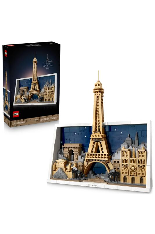 LEGO® Architecture Paris – Aşıklar Şehri 21064 – Yetişkinler için 4 Mimari Simge İçeren Dekoratif Model Yapım Seti (958 Parça)