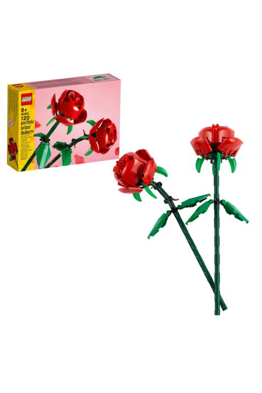 LEGO® Botanicals Gül 40460 – Yetişkinler için Uzunluğu Ayarlanabilen, 2 Gül İçeren Dekoratif Çiçek Modeli Yapım Seti (120 Parça)