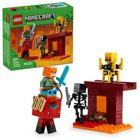 LEGO® Minecraft® Nether Lav Savaşı 21266 - 6 Yaş ve Üzeri Macera Oyunları Seven Çocuklar için Yaratıcı Oyuncak Yapım Seti (99 Parça)