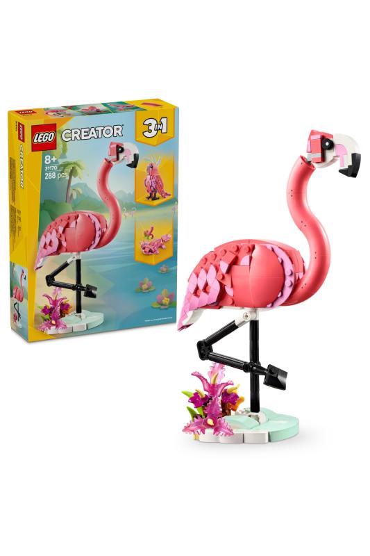 LEGO® Creator 3’ü 1 Arada Vahşi Hayvanlar: Pembe Flamingo 31170 - 8 Yaş ve Üzeri Çocuklar için Yaratıcı Oyuncak Yapım Seti (288)
