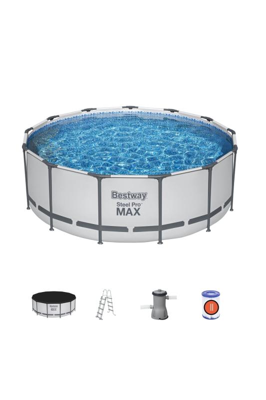 Bestway 5618W Steel Pro MAX Prefabrik Yer Üstü Çember Havuz Seti 3,96 m x 1,22 m