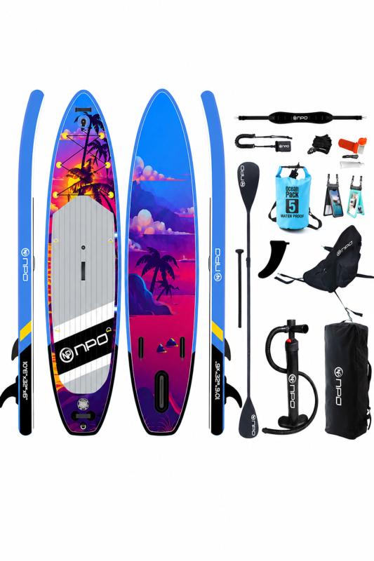 NPO Sunset Palm 320x81x15cm Şişme Premium SUP Paddle Board 148kg Kürek Pompa Çanta Koltuklu Full Set