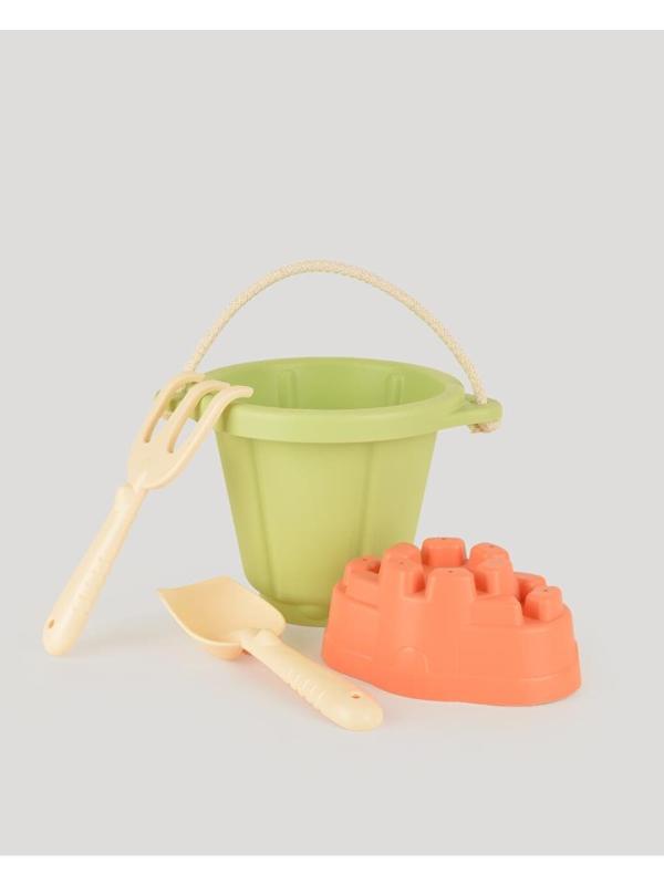 Let's Be Child LC Yeşil Kum ve Plaj Oyun Seti Renkli Kova, Tırmık, Kürek ve Kale Kalıbı ile
