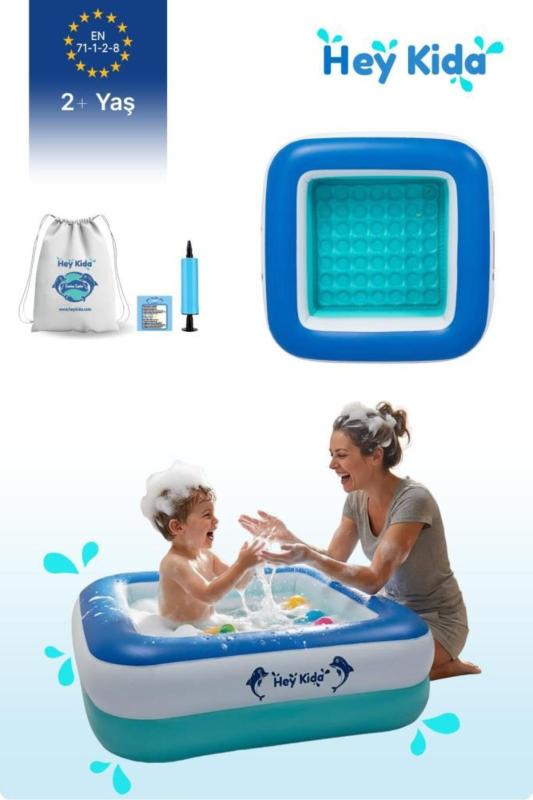 Heykida Swim Safe Kare Yüzme Havuzu 86x86x25cm Mavi